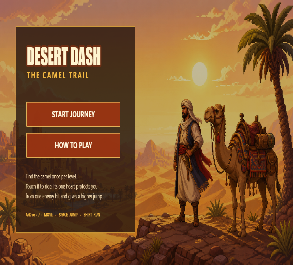 Desert Dash title screen